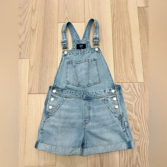 GAP Bottoms Gap Kids Bib Overall Shorts Shortalls Blue Denim